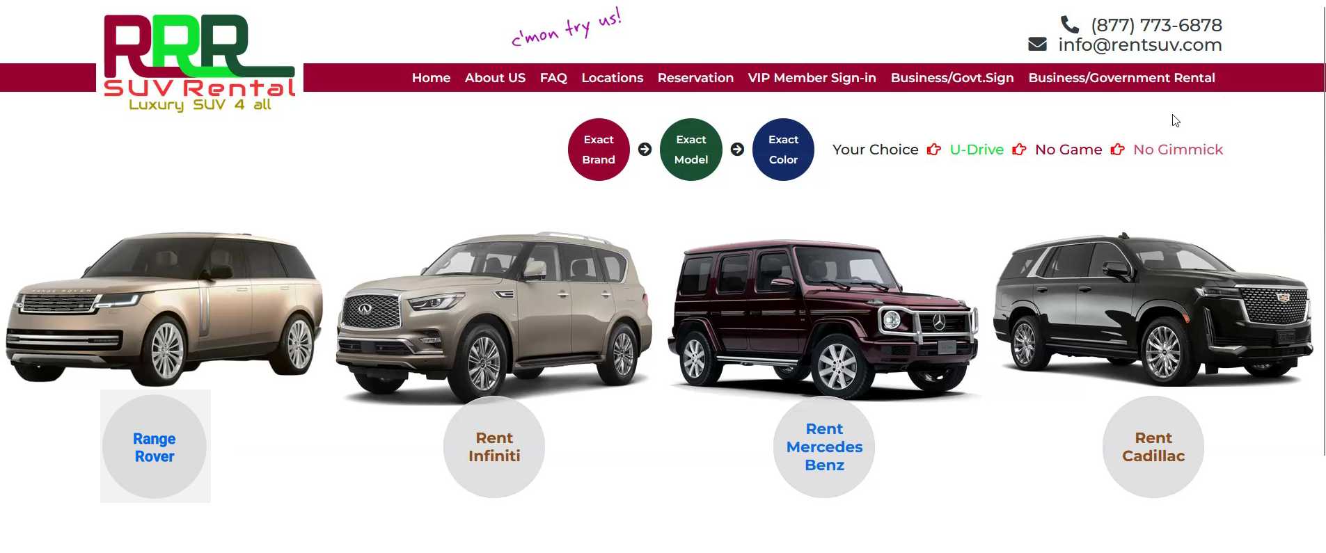 RRR SUV Rental — Luxury SUV 4 all