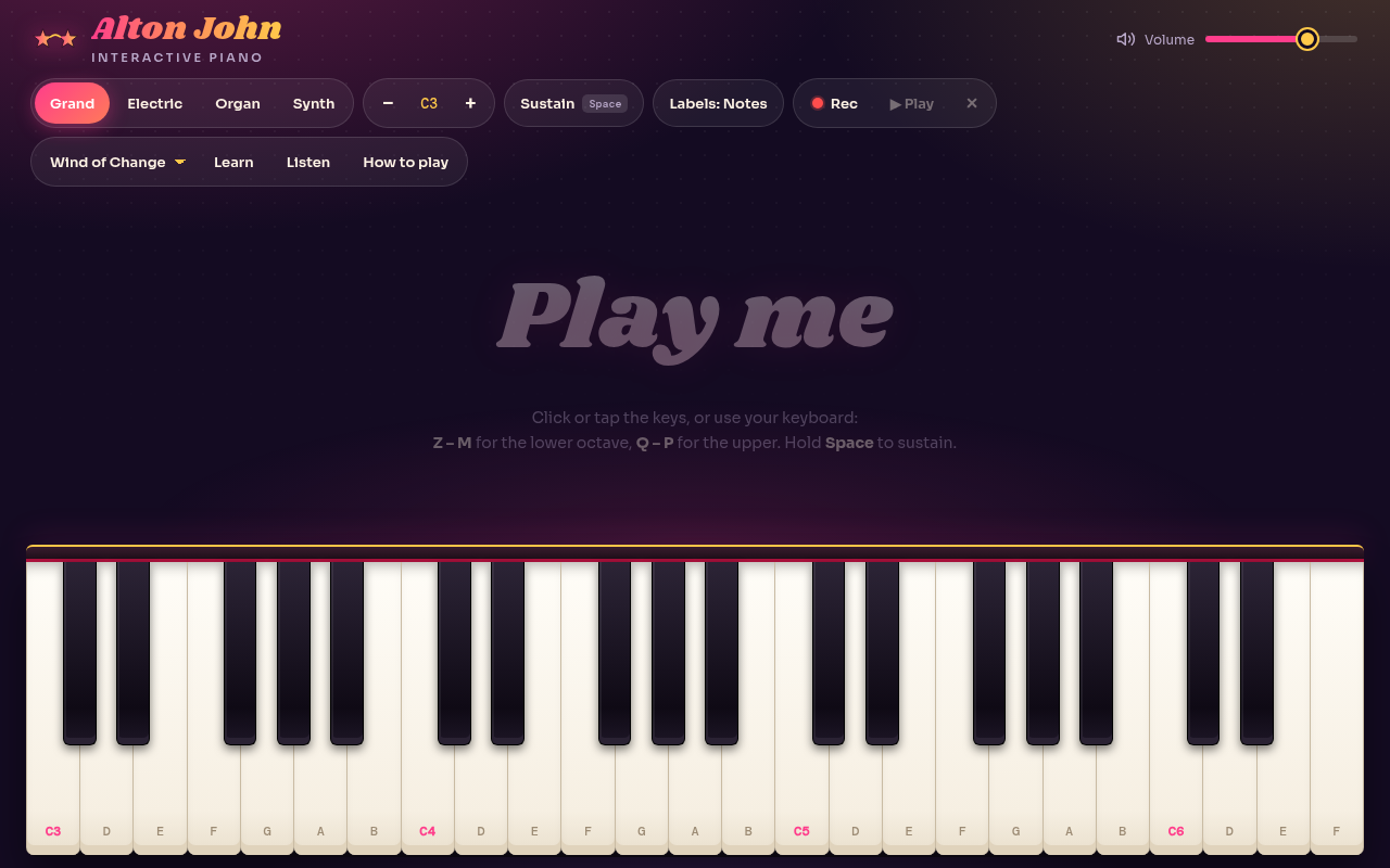 Alton john interactive template preview