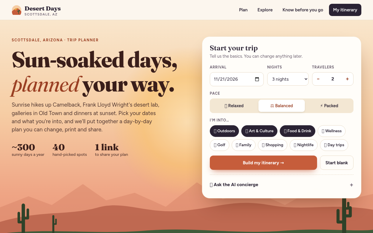 Prévia do modelo Trip Planner